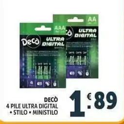 Deco Supermercati Decò pile ultra digital offerta