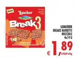 Deco Iperstore Loacker Break3 barrette nocciole offerta