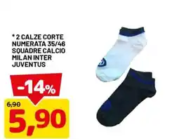 DPiù Calze corte numerata squadre calcio milan inter juventus offerta