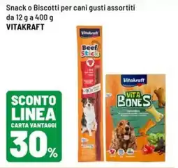 Iper La Grande Snack o Biscotti per cani gusti assortiti VITAKRAFT offerta