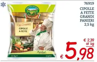 Cipolle a fette grandi panieri