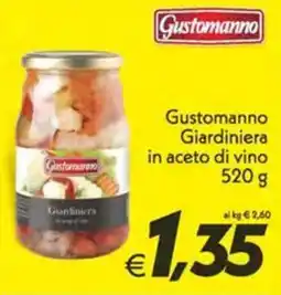 Iper Super Conveniente Gustomanno Giardiniera in aceto di vino offerta
