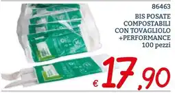 Zona Bis posate compostabili con tovagliolo +performance offerta