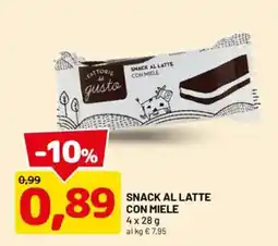DPiù Fattorie del gusto Snack al latte con miele offerta