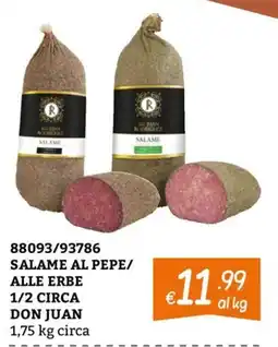 Zona Salame al pepe/alle erbe Don Juan offerta