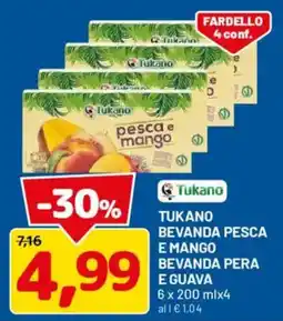 DPiù Tukano bevanda pesca e mango offerta