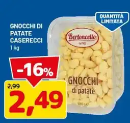DPiù Gnocchi di patate Bertoncello offerta