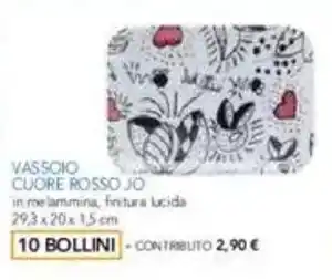 DPiù Vassoio cuore rosso jo offerta