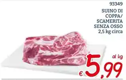 Zona Suino di coppa/scamerita senza osso offerta
