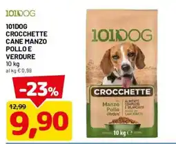 DPiù 101dog crocchette cane manzo pollo e verdure offerta