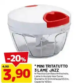 DPiù Mini Tritatutto 3 Lame Jazz offerta