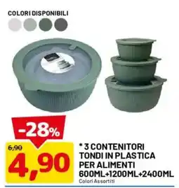 DPiù Contenitori tondi in plastica per alimenti offerta