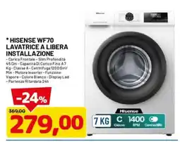 DPiù Lavatrice a libera installazione Hisense WF70 offerta