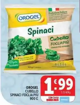 Deco Supermercati Orogel spinaci cubello foglia più offerta
