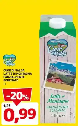 DPiù Cuor di Malga Latte di Montagna Parzialmente Scremato offerta