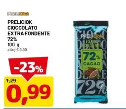 DPiù Preliciok cioccolato extra fondente offerta