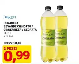 DPiù Puragiola bevande chinotto / ginger beer / cedrata offerta