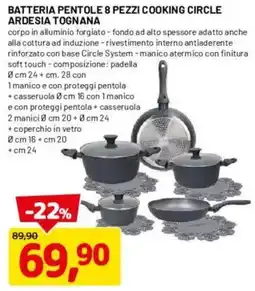 DPiù Batteria pentole 8 pezzi cooking circle ardesia tognana offerta