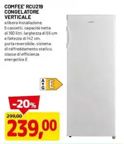 DPiù Congelatore verticale Comfee' RCU219 offerta