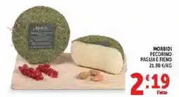 Deco Supermercati Morbidi pecorino paglia e fieno offerta