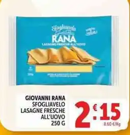 Deco Supermercati Giovanni Rana sfogliavelo lasagne fresche all'uovo offerta