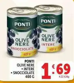Deco Supermercati Ponti olive nere intere snocciolate offerta