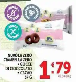 Deco Supermercati Nuvola Zero Ciambella Zero Gocce di Cioccolato Cacao offerta