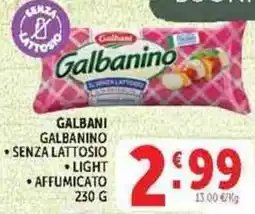 Deco Supermercati Galbanino senza lattosio light offerta