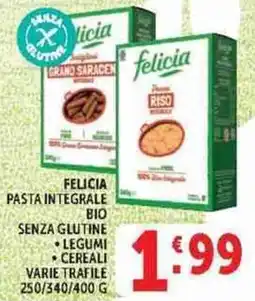 Deco Supermercati Felicia pasta integrale bio senza glutine offerta