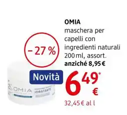dm drogerie markt Omia maschera per capelli offerta