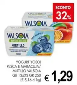 PrestoFresco Yogurt Yosoi Pesca e Maracuja / Mirtillo Valsoia offerta