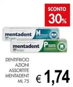 PrestoFresco Dentifricio azioni assortite Mentadent offerta