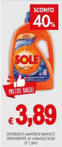 PrestoFresco Detersivo lavatrice bianco splendente 41 lavaggi Sole offerta