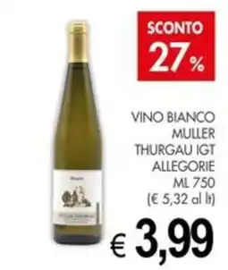 PrestoFresco Vino bianco Muller Thurgau IGT Allegorie offerta