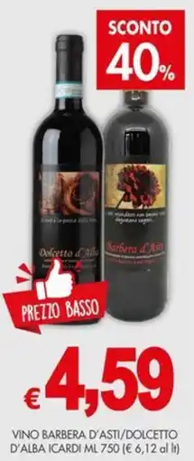 PrestoFresco Vino Barbera d'Asti/Dolcetto d'Alba Icardi offerta