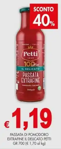 PrestoFresco Passata di pomodoro extrafine il delicato Petti offerta