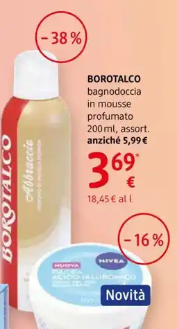 dm drogerie markt Borotalco bagnodoccia in mousse profumato offerta