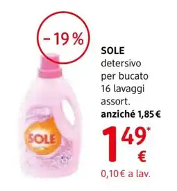 dm drogerie markt Sole detersivo per bucato offerta