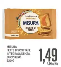 Supermercati Piccolo Misura fette biscottate integrali senza zucchero offerta