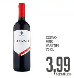 Supermercati Piccolo Corvo Vino Vari Tipi offerta