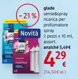 dm drogerie markt glade sense&spray ricarica per profumatore spray offerta