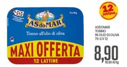 Supermercati Piccolo Asdomar tonno all'olio di oliva offerta