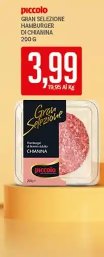 Supermercati Piccolo Hamburger di Bovino Adulto CHIANINA offerta