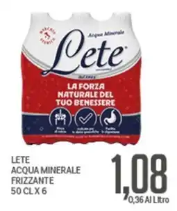 Supermercati Piccolo Lete acqua minerale frizzante offerta