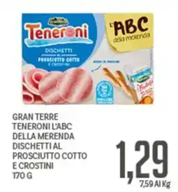 Supermercati Piccolo Teneroni l'ABC della merenda dischetti al prosciutto cotto e crostini offerta