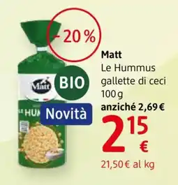 dm drogerie markt Matt Le Hummus gallette di ceci offerta