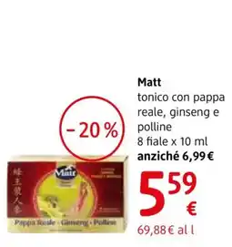 dm drogerie markt Matt tonico con pappa reale, ginseng e polline offerta