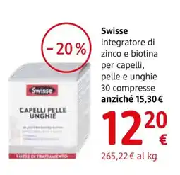 dm drogerie markt Swisse integratore di zinco e biotina per capelli, pelle e unghie offerta