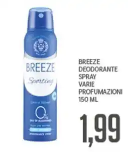 Supermercati Piccolo Breeze deodorante spray sporting offerta