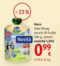 dm drogerie markt Hero Solo Bluey pouch di frutta offerta